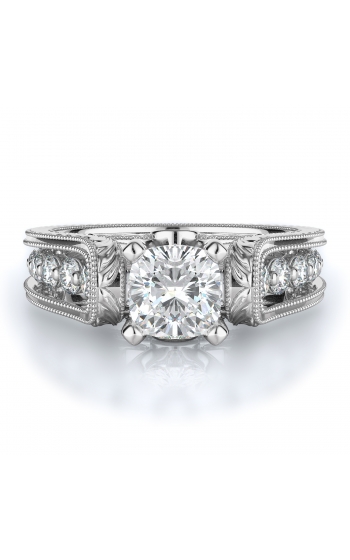 Sidestone Style Diamond Engagement ring 
(Center Diamond Not Included)