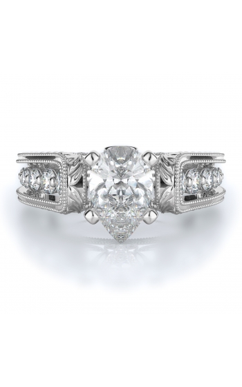 Sidestone Style Diamond Engagement ring 
(Center Diamond Not Included)