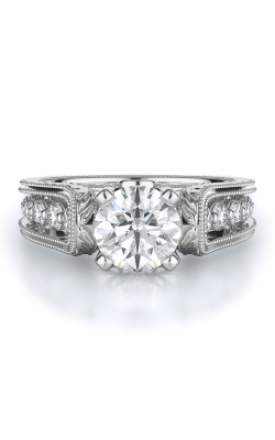 Sidestone Style Diamond Engagement Ring 
(Center Diamond Not Included)