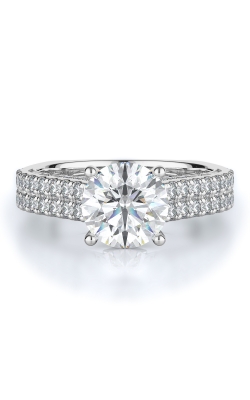 Sidestone Style Diamond Engagement Ring 
(Center Diamond Not Included)