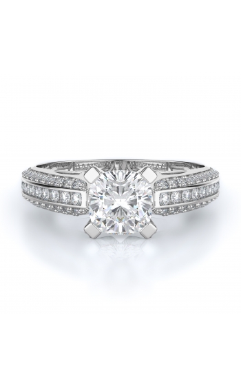 Sidestone Style Diamond Engagement ring 
(Center Diamond Not Included)