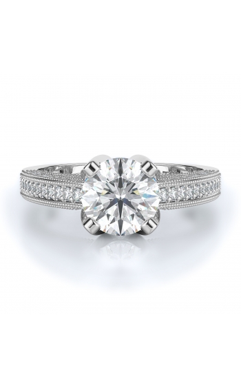 Sidestone Style Diamond Engagement ring 
(Center Diamond Not Included)