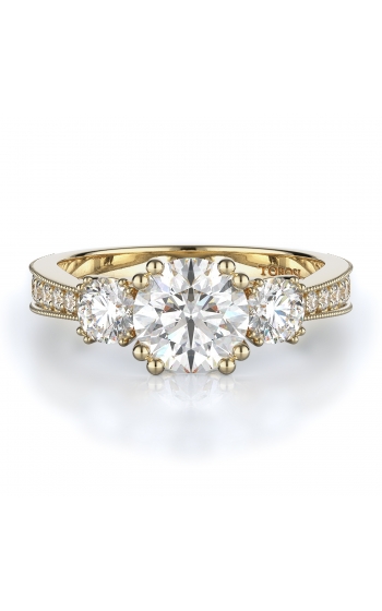 Three stone Style Diamond Engagement ring 
(Center Diamond Not Included)