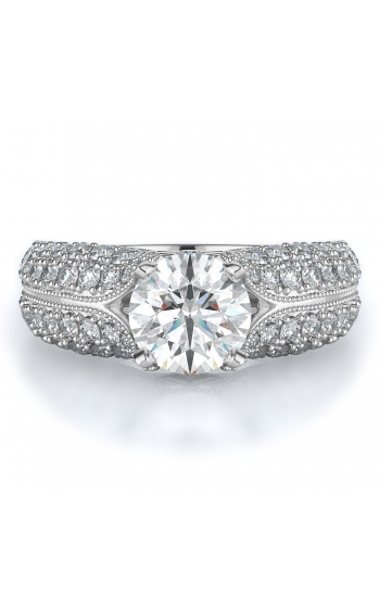 Sidestone Style Diamond Engagement ring 
(Center Diamond Not Included)