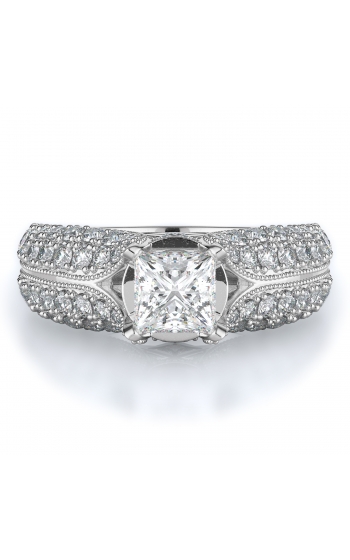 Sidestone Style Diamond Engagement ring 
(Center Diamond Not Included)