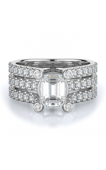 Sidestone Style Diamond Engagement ring 
(Center Diamond Not Included)