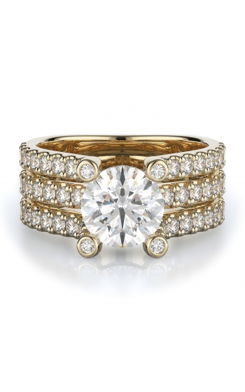 Sidestone Style Diamond Engagement ring 
(Center Diamond Not Included)