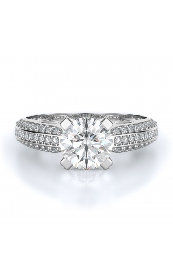 Sidestone Style Diamond Engagement ring 
(Center Diamond Not Included)