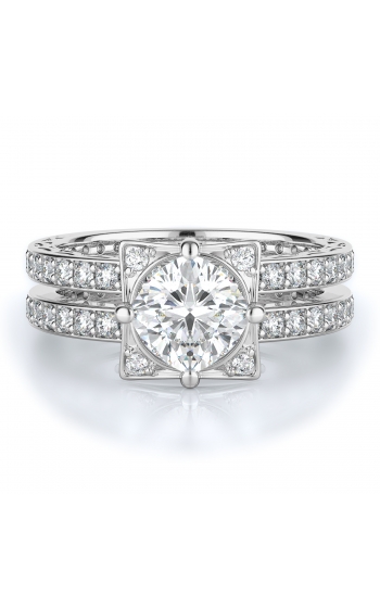 Sidestone Style Diamond Engagement ring 
(Center Diamond Not Included)