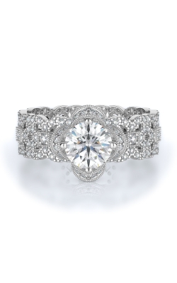 Sidestone Style Diamond Engagement Ring 
(Center Diamond Not Included)