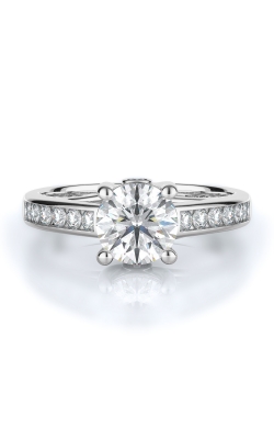 Sidestone Style Diamond Engagement Ring 
(Center Diamond Not Included)