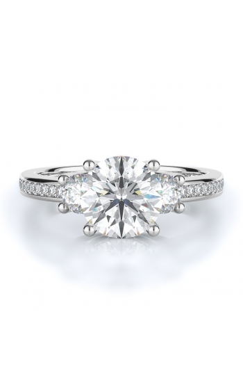 Three stone Style Diamond Engagement ring 
(Center Diamond Not Included)