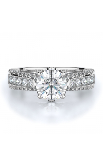 Sidestone Style Diamond Engagement ring 
(Center Diamond Not Included)