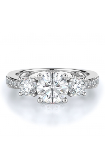 Three stone Style Diamond Engagement ring 
(Center Diamond Not Included)