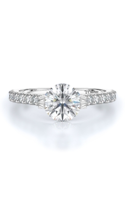 Sidestone Style Diamond Engagement Ring 
(Center Diamond Not Included)