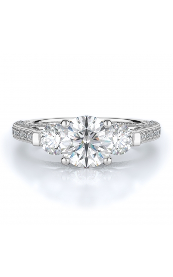 Three stone Style Diamond Engagement ring 
(Center Diamond Not Included)