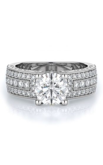 Sidestone Style Diamond Engagement ring 
(Center Diamond Not Included)