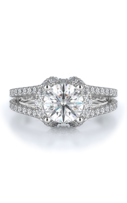 Sidestone Style Diamond Engagement Ring 
(Center Diamond Not Included)